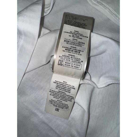 Fendi White Black Striped FF Logo Monogram Short Sleeve Cotton T-Shirt Large L - Picture 14 of 15